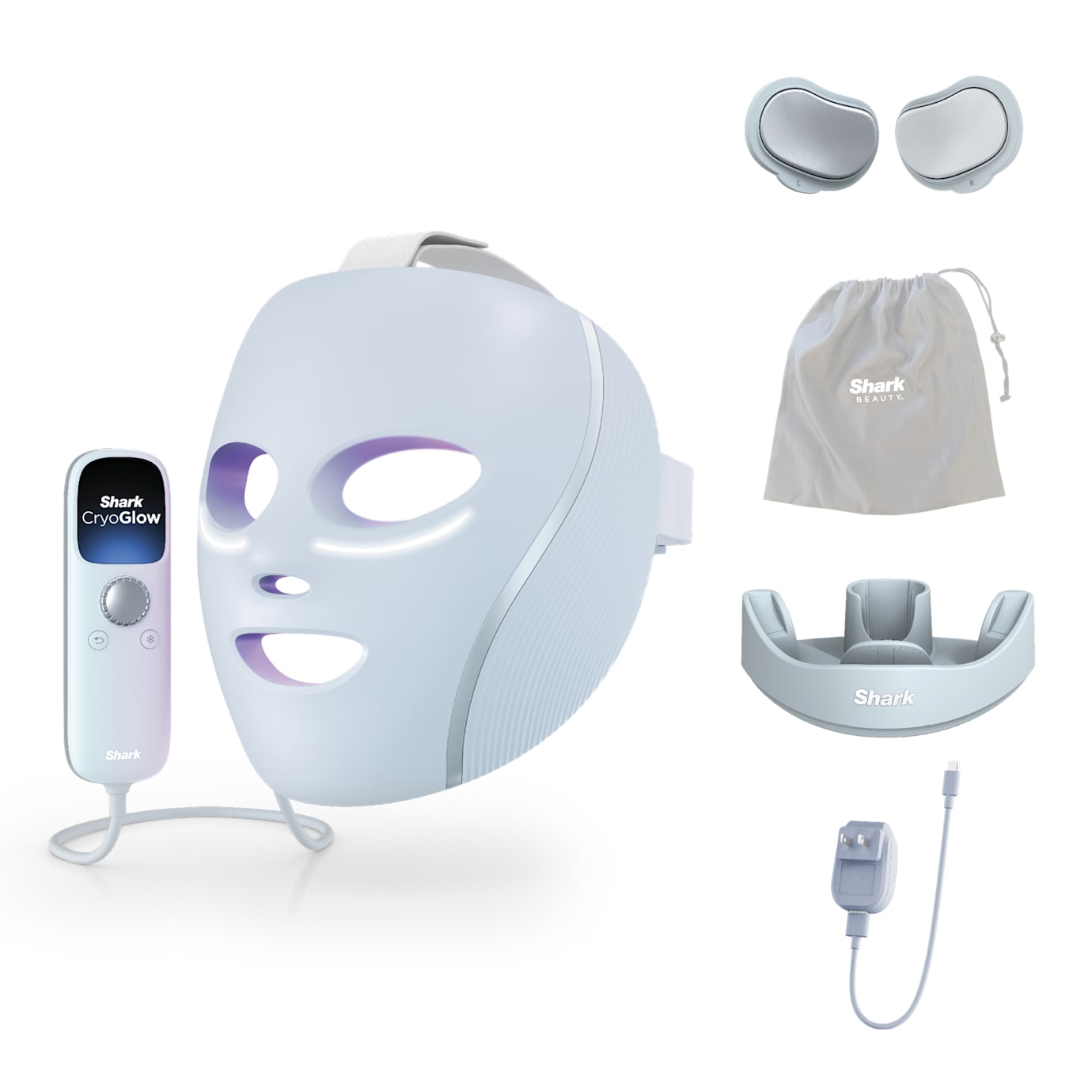 Shark CryoGlow LED Face Mask & Charging Stand in Blue - Image 2