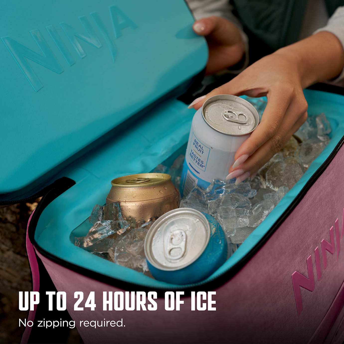 Shark-Ninja Outdoor FrostVault Go 24-Can Backpack Cooler in Pink - Image 11