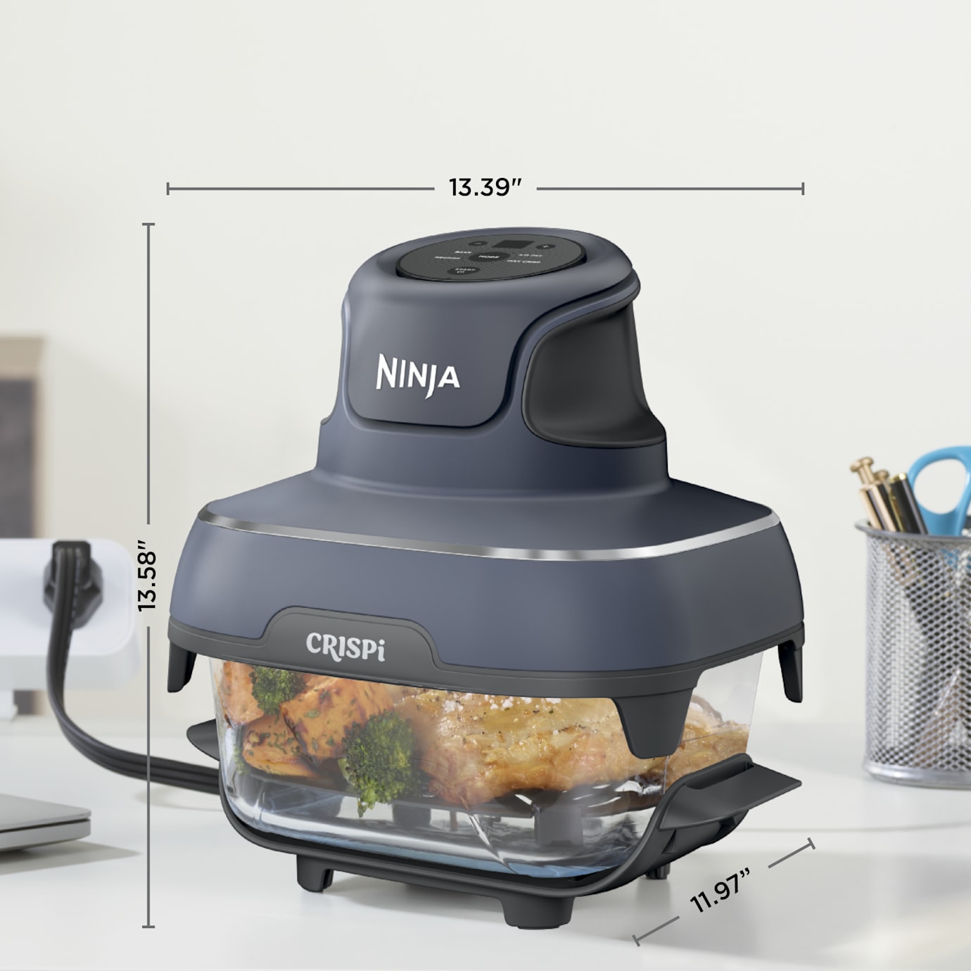 Shark-Ninja Crispi 4-in-1 Glass Air Fryer in Stone - Image 13