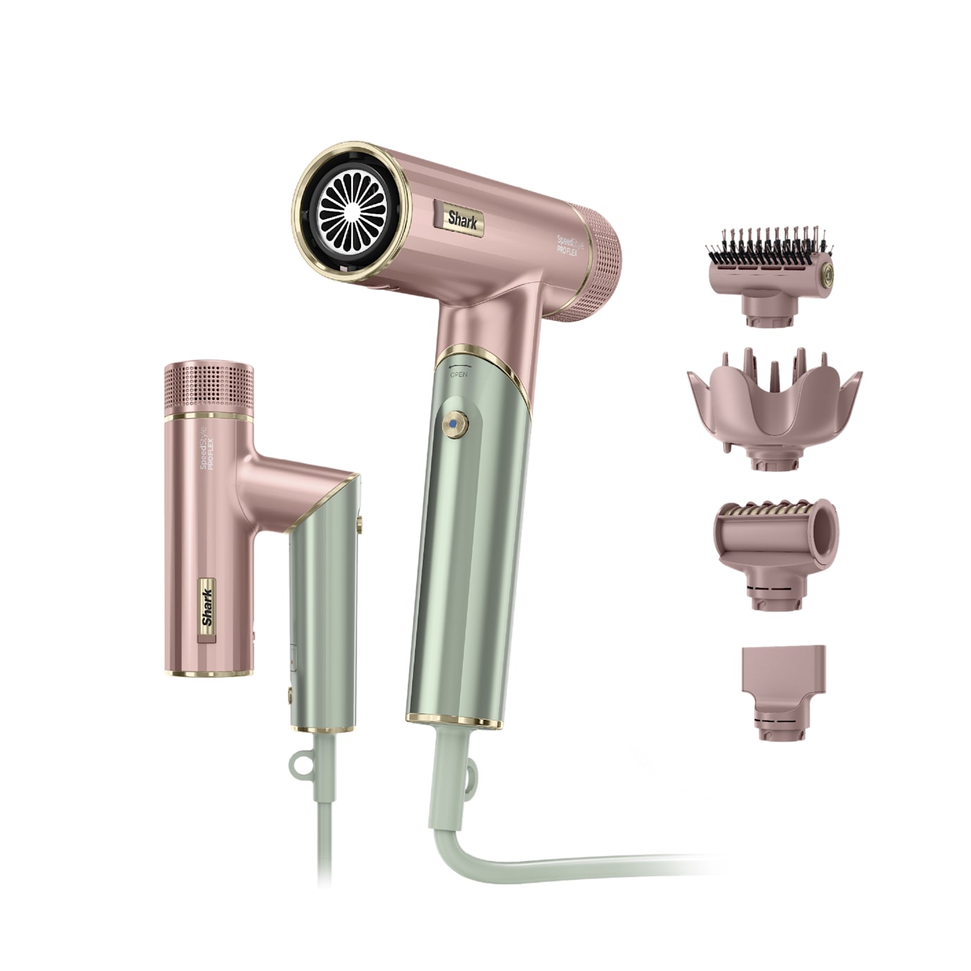 Shark SpeedStyle Hair Dryer & SilkiPro Straightener Bundle in Strawberry Matcha - Image 2