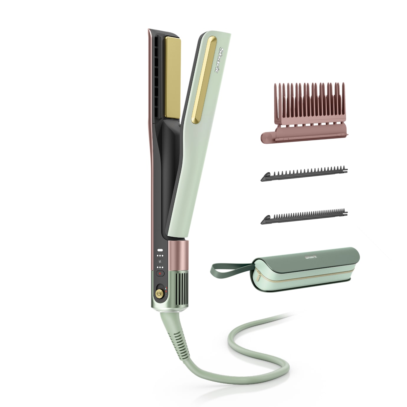Shark SpeedStyle Hair Dryer & SilkiPro Straightener Bundle in Strawberry Matcha - Image 7