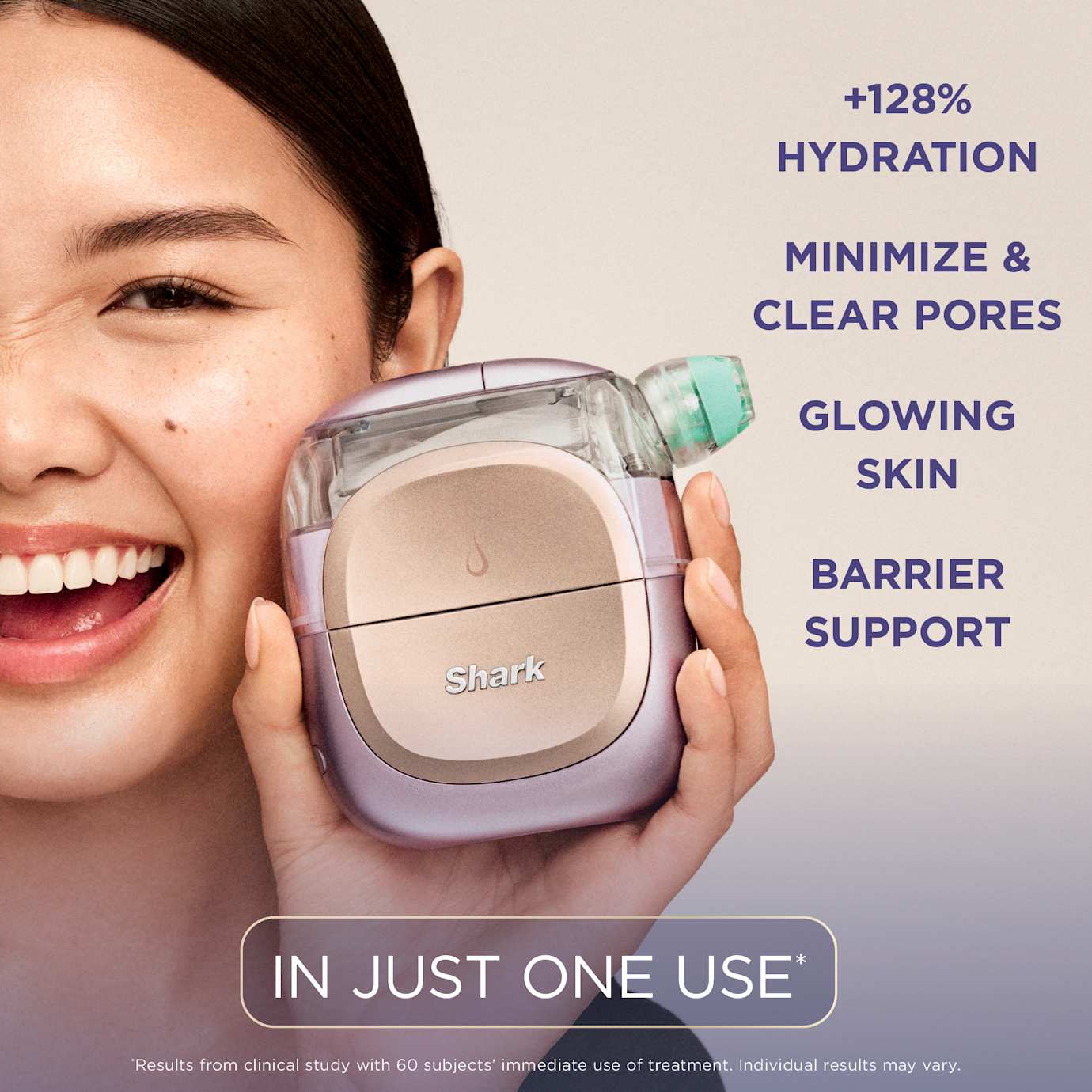 Shark FacialPro Glow & Depuffi At-Home Hydrating Facial System in Strawberry Matcha - Image 14