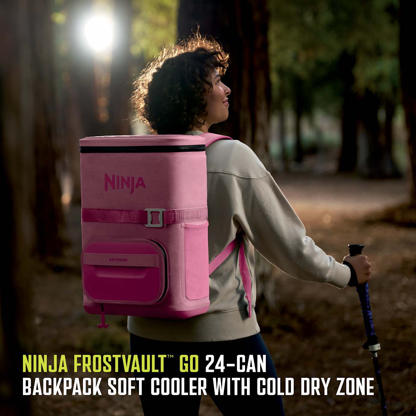Shark-Ninja Outdoor FrostVault Go 24-Can Backpack Cooler in Pink - Image 8