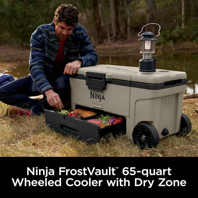 Ninja FrostVault 65qt Cooler with Wheels in Beige - Image 10