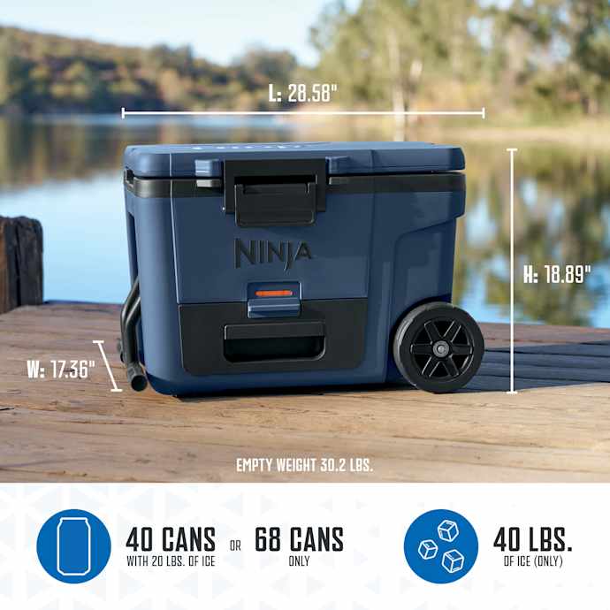 Shark-Ninja FrostVault 45qt Cooler with Wheels in Navy Blue - Image 16