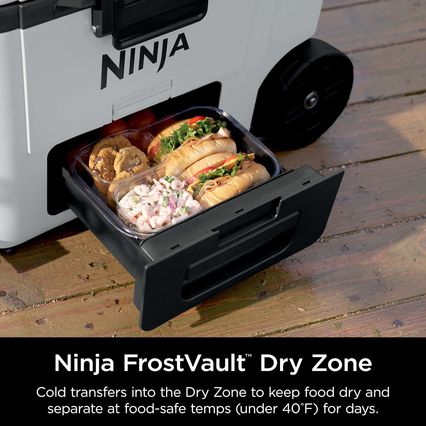 Ninja FrostVault 45qt Wheeled Cooler with Dry Zone in Pink - Image 10