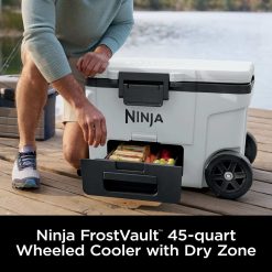 Alternative view of Ninja FrostVault 45qt Wheeled Cooler with Dry Zone in Pink