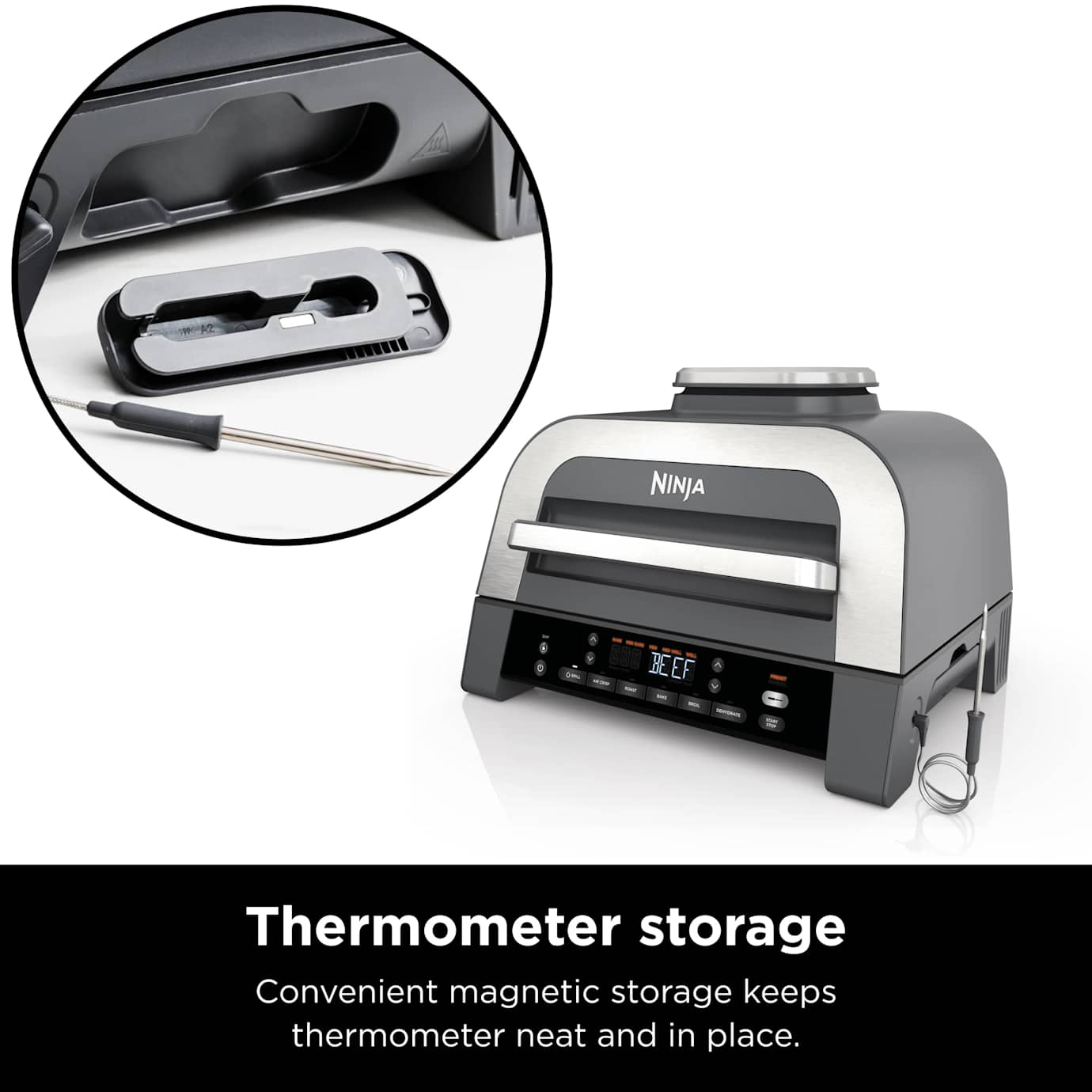 Shark-Ninja Shark-Ninja Foodi XL Indoor Grill and Air Fryer with Thermometer - Image 5