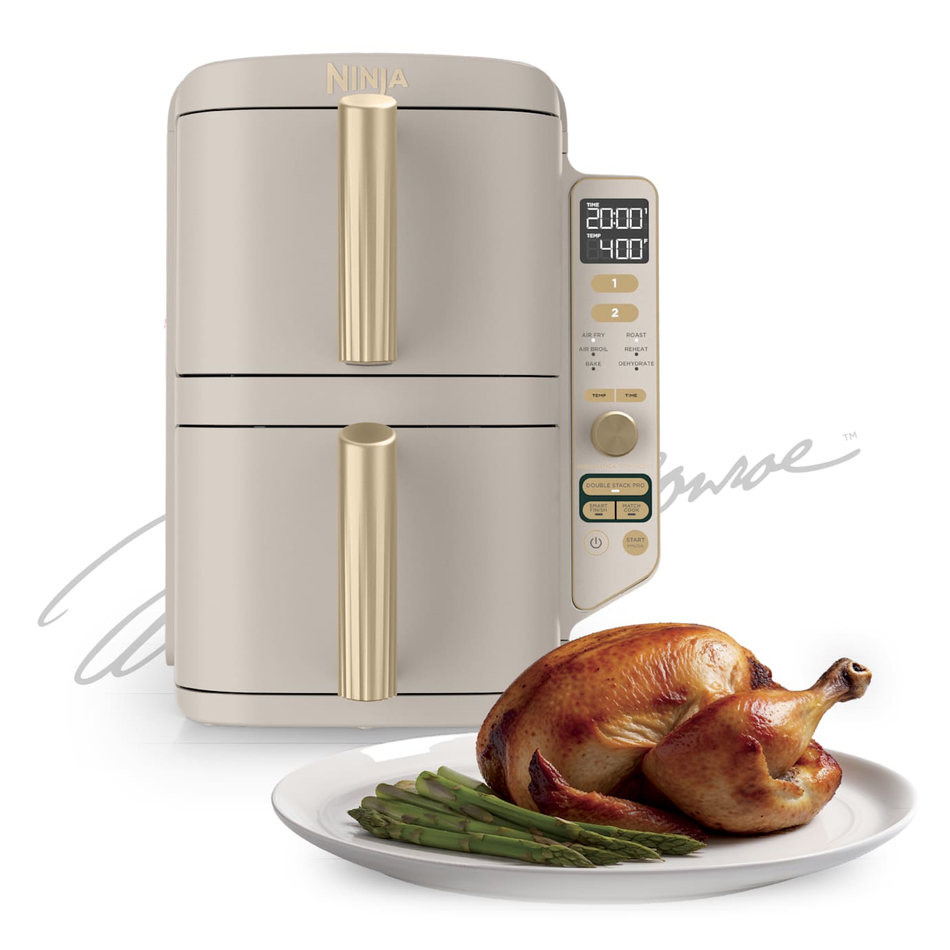 Ninja DoubleStack 10-QT Double Air Fryer in Stone Gold