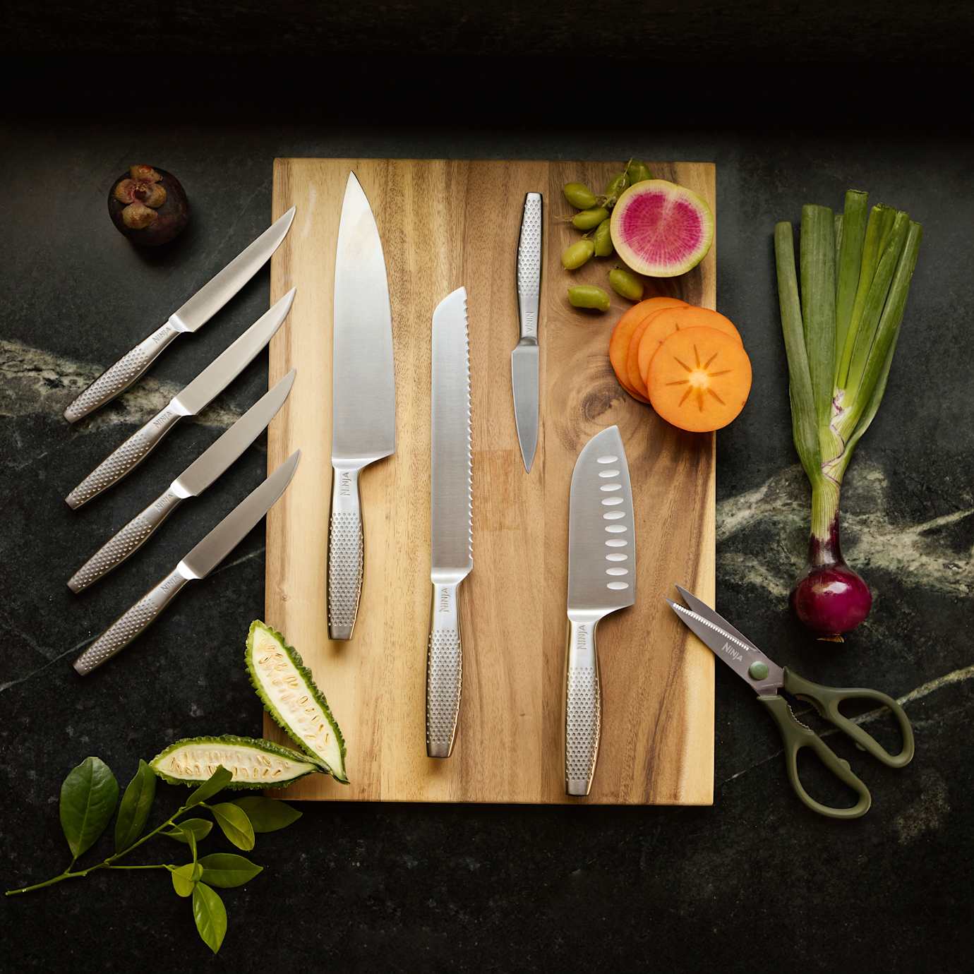 Ninja NeverDull Pro 11-Piece Premium Kitchen Knife Set & Steak Knives in Slate - Image 5