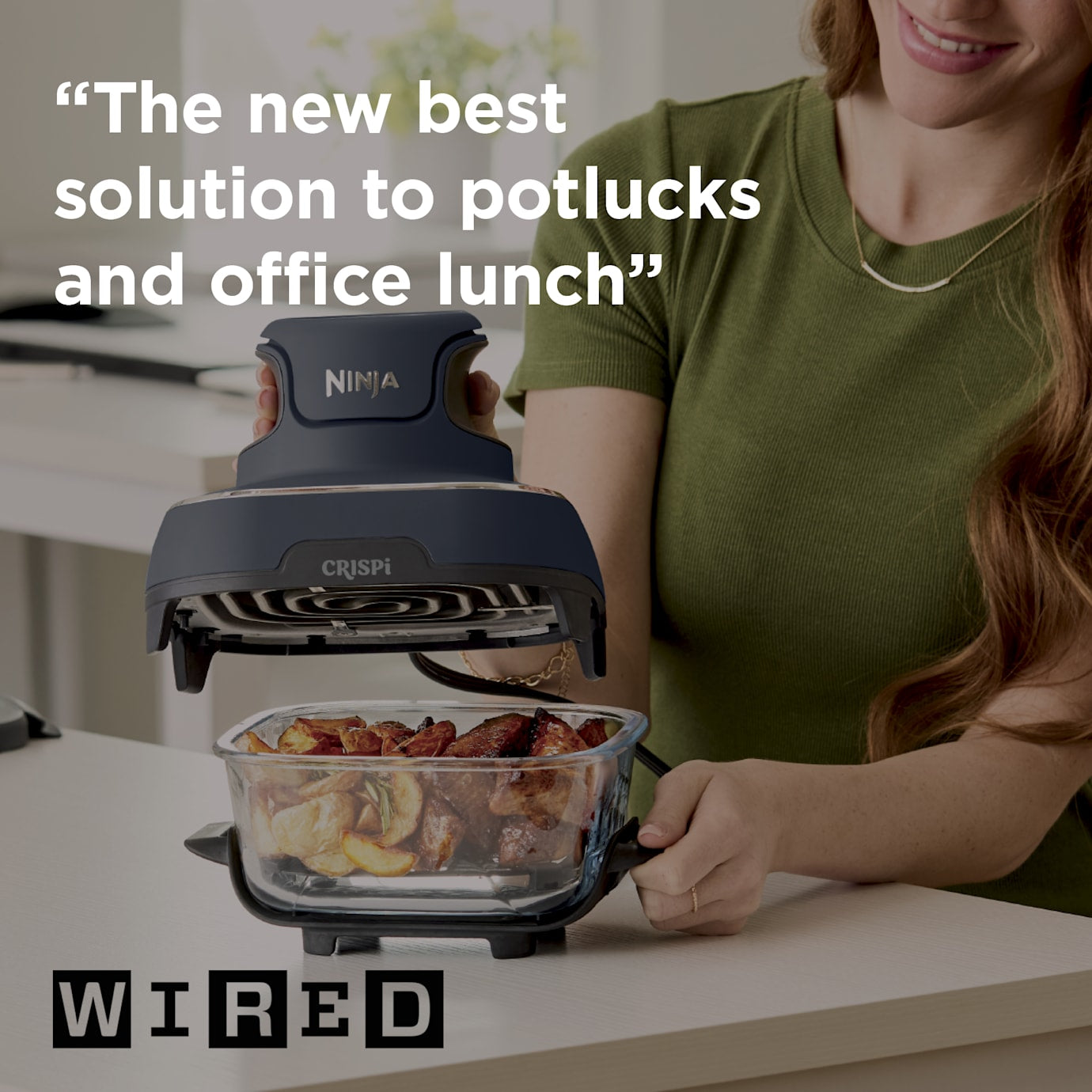 Shark-Ninja Crispi 4-in-1 Glass Air Fryer in Stone - Image 3