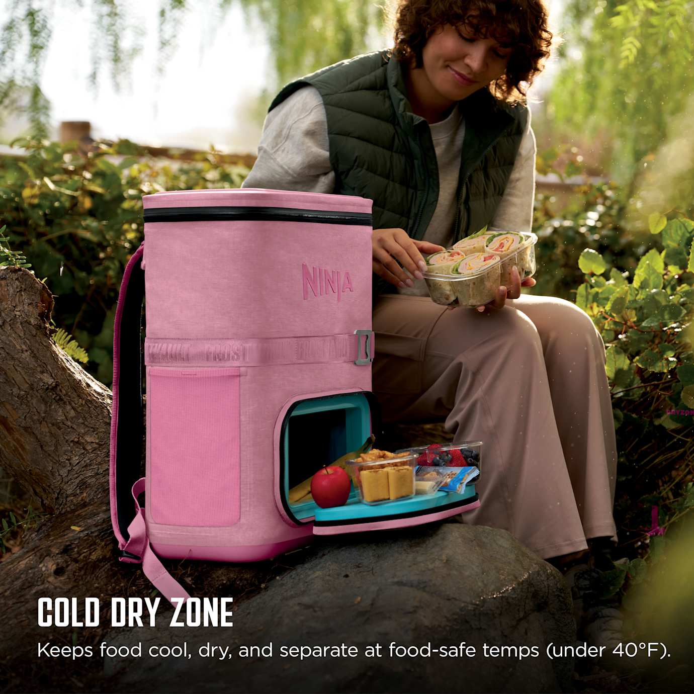 Shark-Ninja Outdoor FrostVault Go 24-Can Backpack Cooler in Pink - Image 9