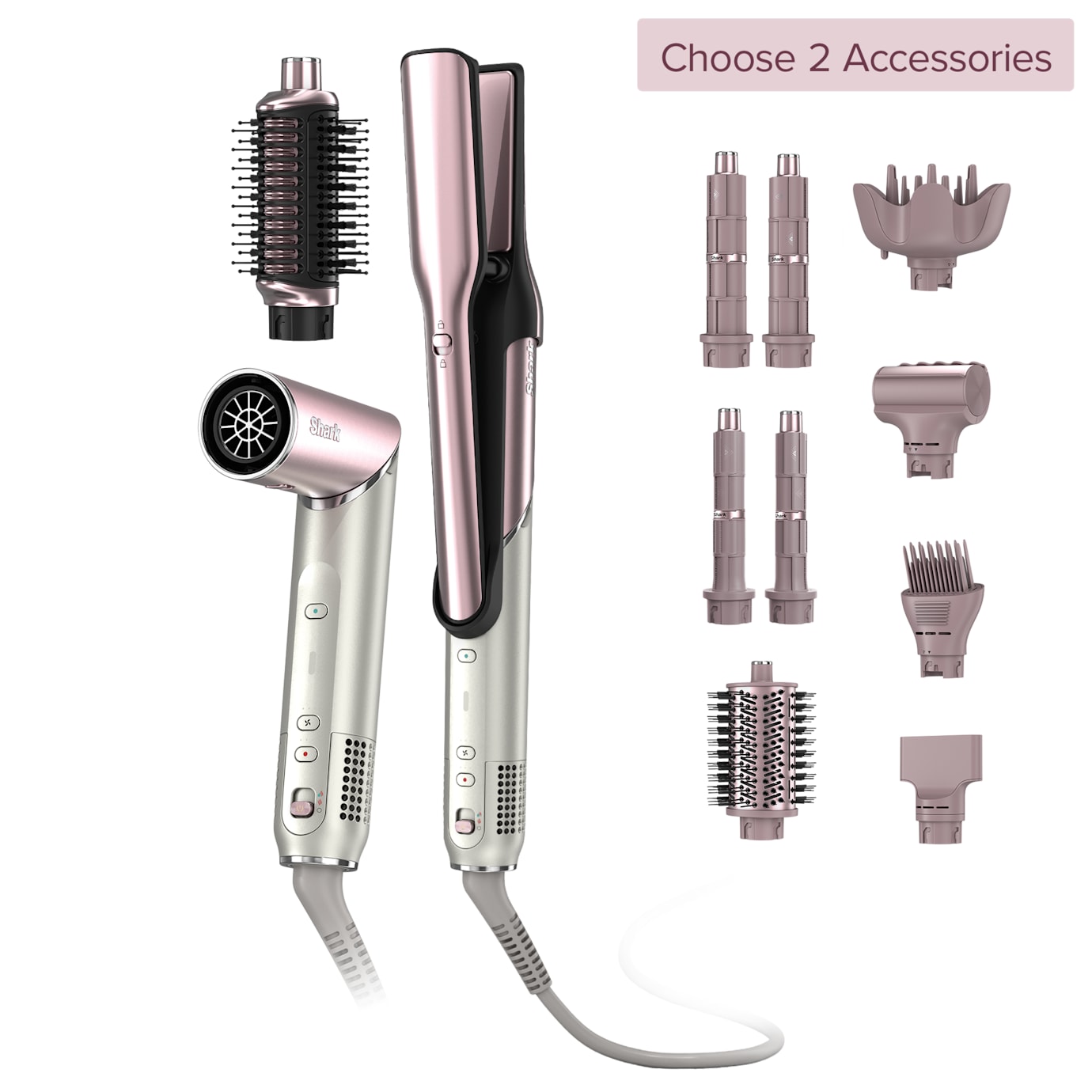 Shark Glam Build Your Own Air Styler & Straightener in Pink