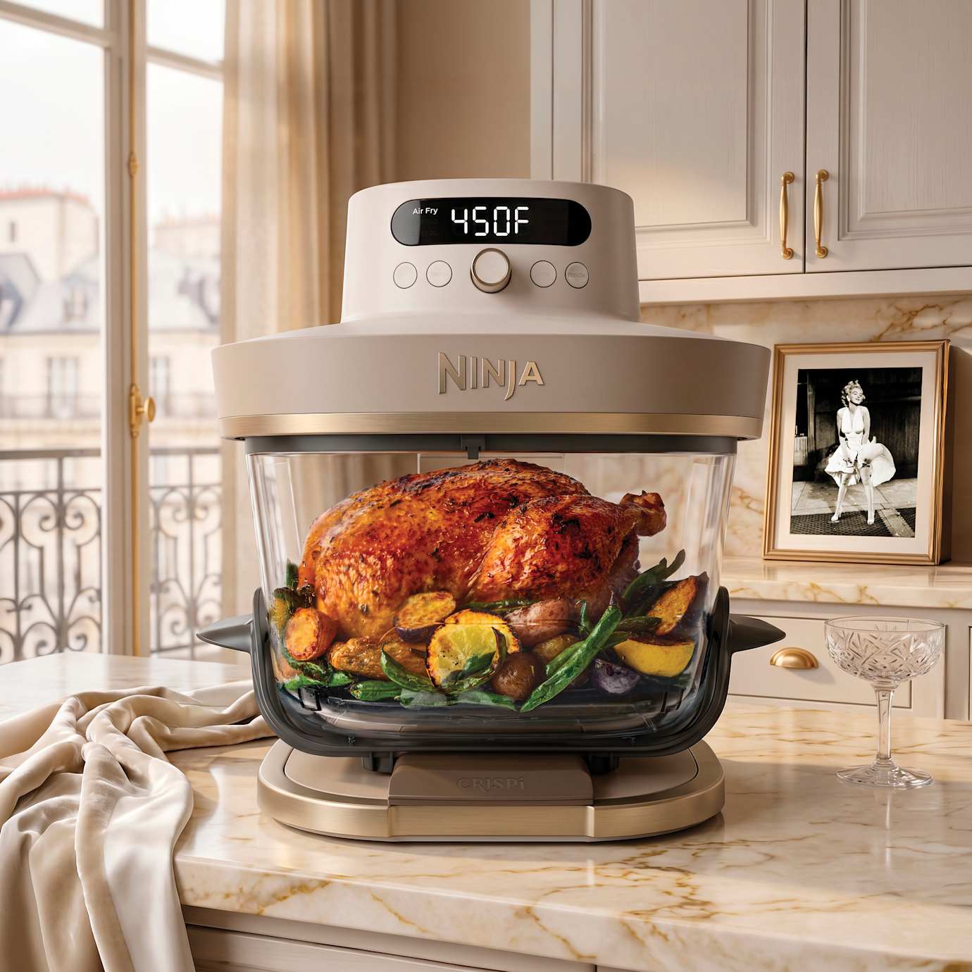 Ninja Crispi Pro 6-in-1 Glass Air Fryer in Stone and Gold - Image 10