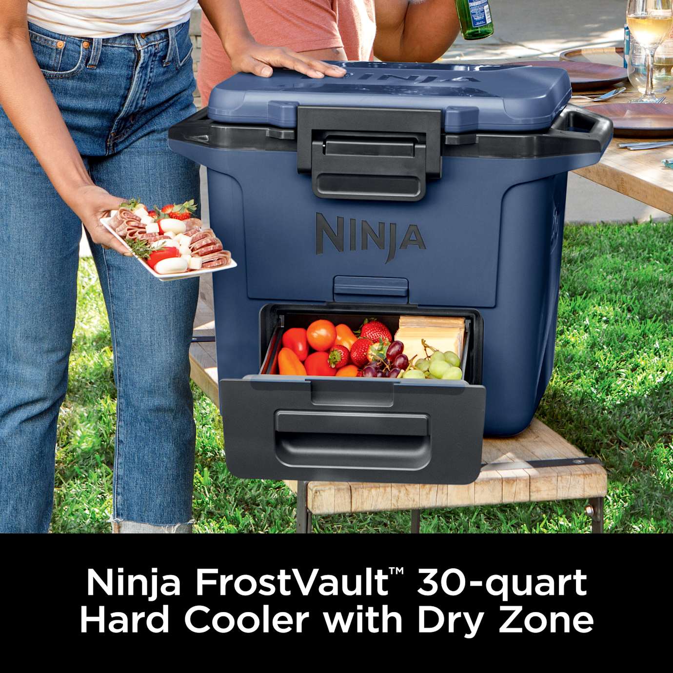 Shark-Ninja FrostVault 30qt Hard Cooler with Cold Dry Zone in Pink - Image 5