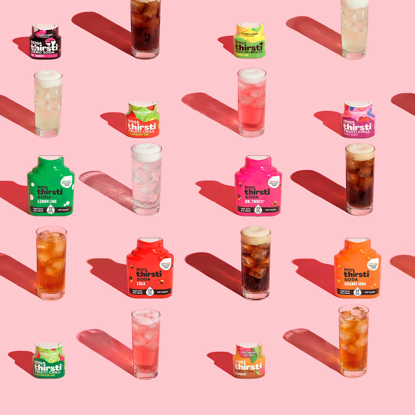 Shark-Ninja Thirsti Soda Machine in Pink and Drink Mix Bundle - Image 3