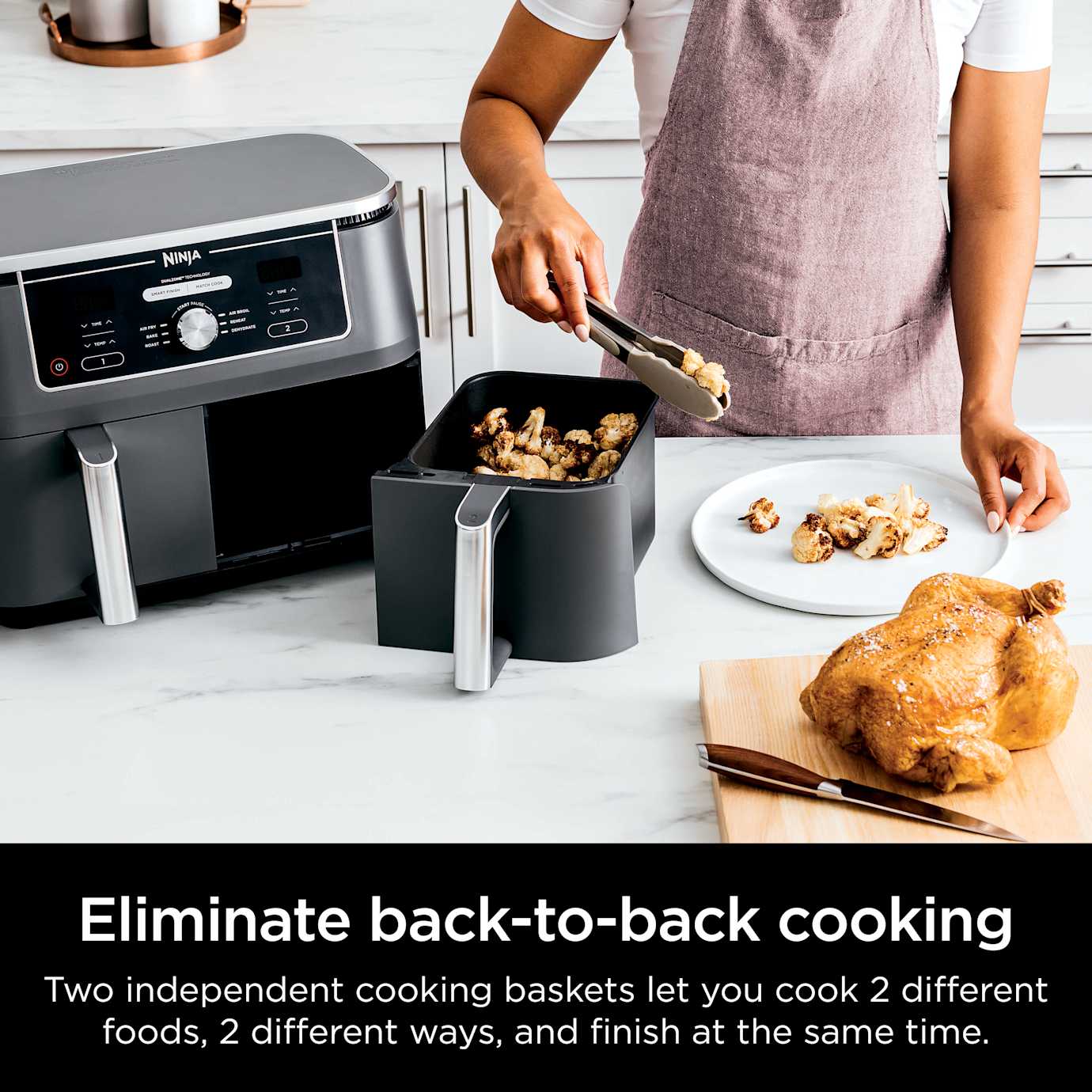 Ninja Shark|Ninja Foodi 10-QT Dual Air Fryer in Stone - Image 17