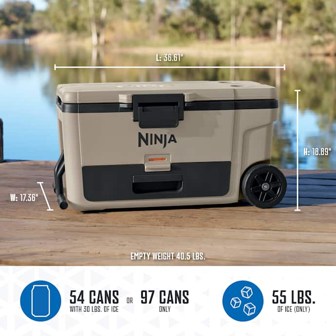 Ninja FrostVault 65qt Cooler with Wheels in Beige - Image 16