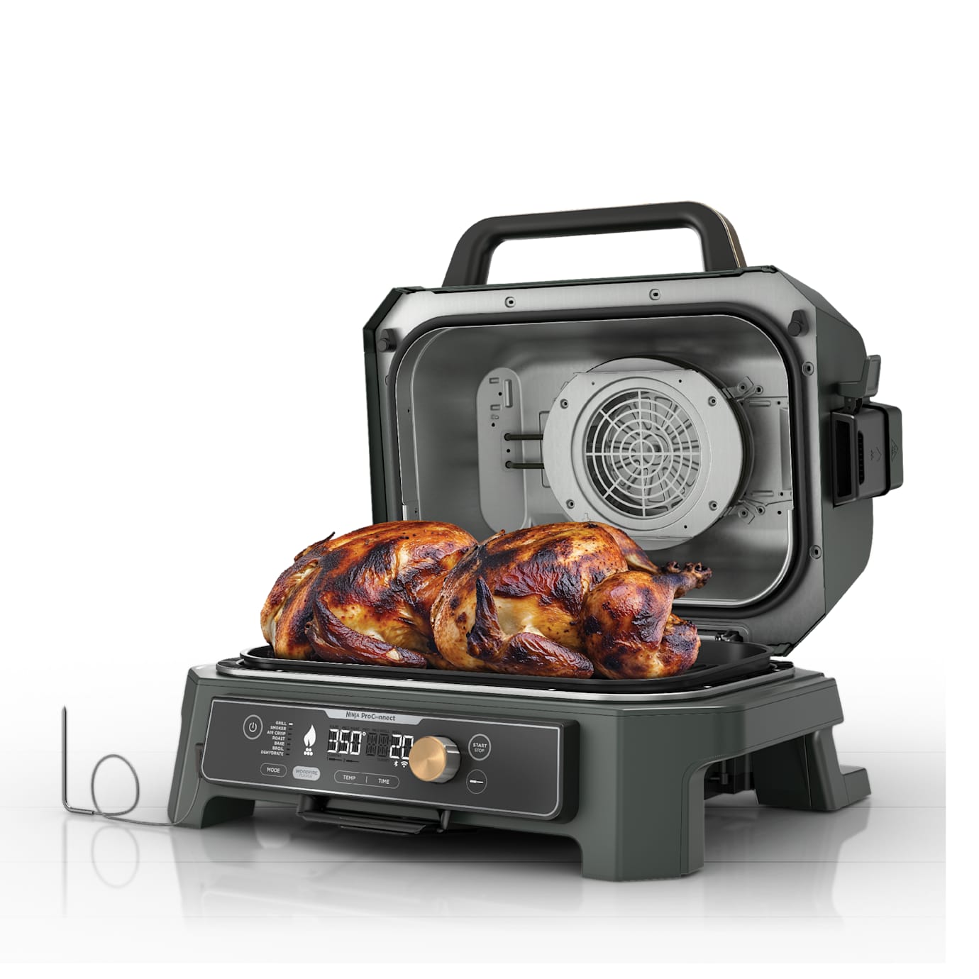 Ninja Woodfire Premium XL BBQ Grill in Green and Gold - Image 11