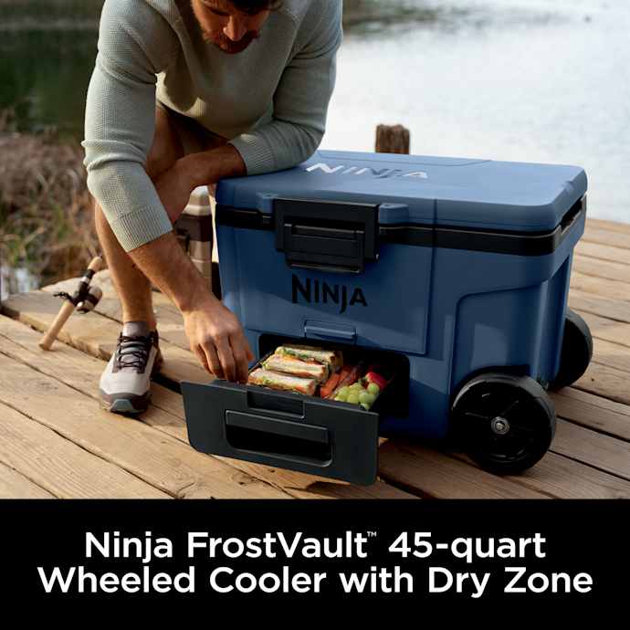 Shark-Ninja FrostVault 45qt Cooler with Wheels in Navy Blue - Image 10