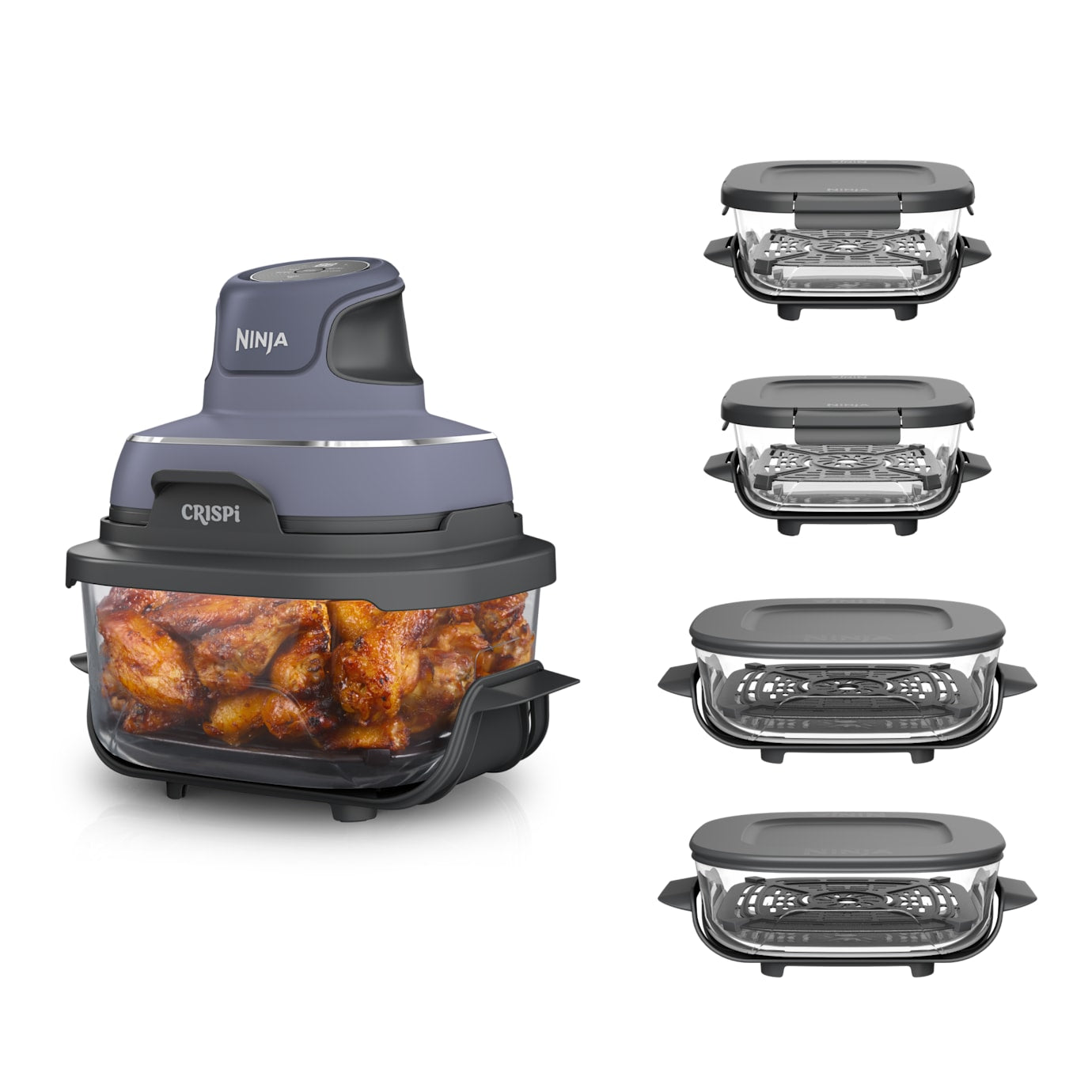 Shark-Ninja Crispi Glass Air Fryer with 5 Containers