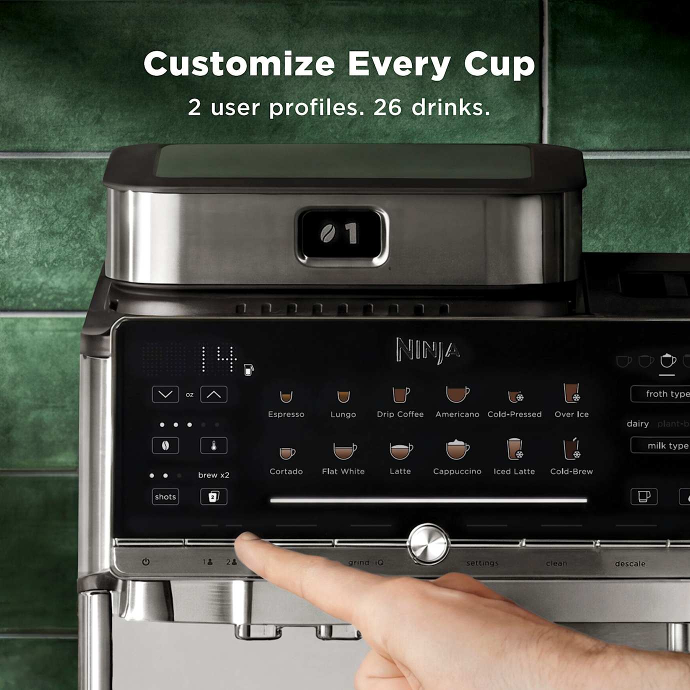 Shark-Ninja AutoBarista Pro Fully Automatic Espresso Machine in Vista Green - Image 8