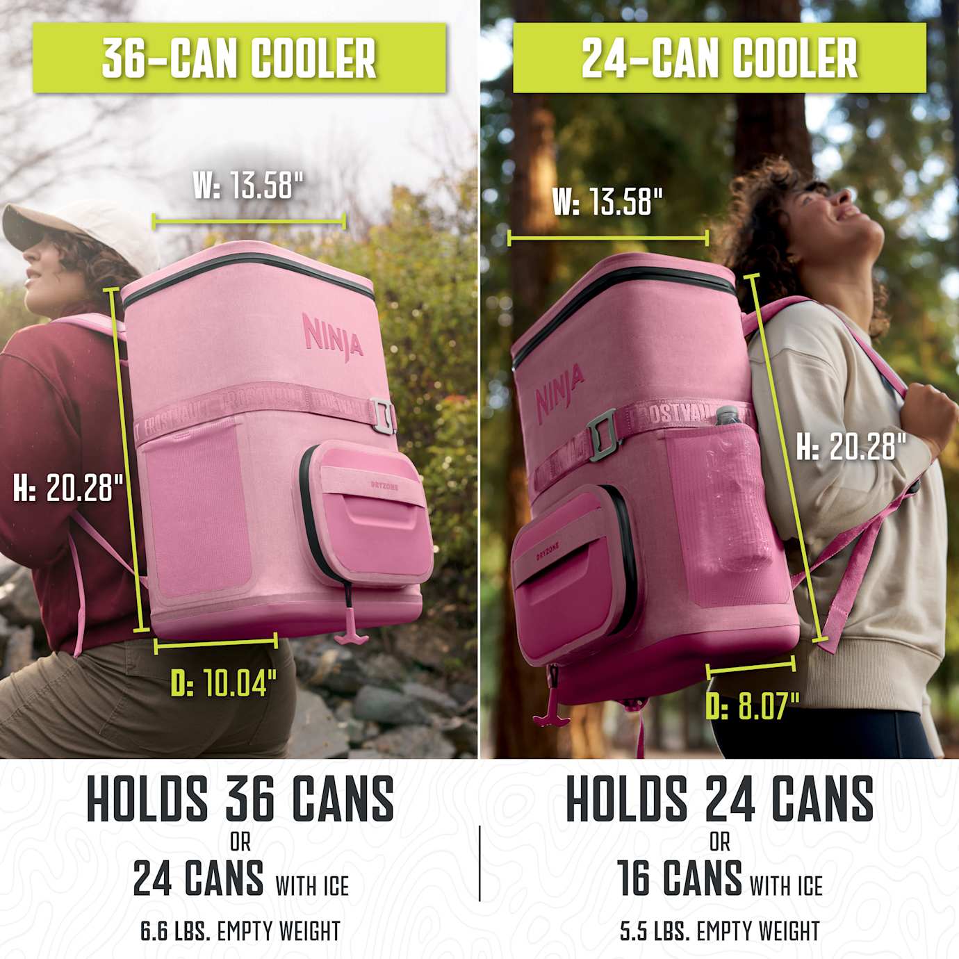Shark-Ninja Outdoor FrostVault Go 24-Can Backpack Cooler in Pink - Image 13
