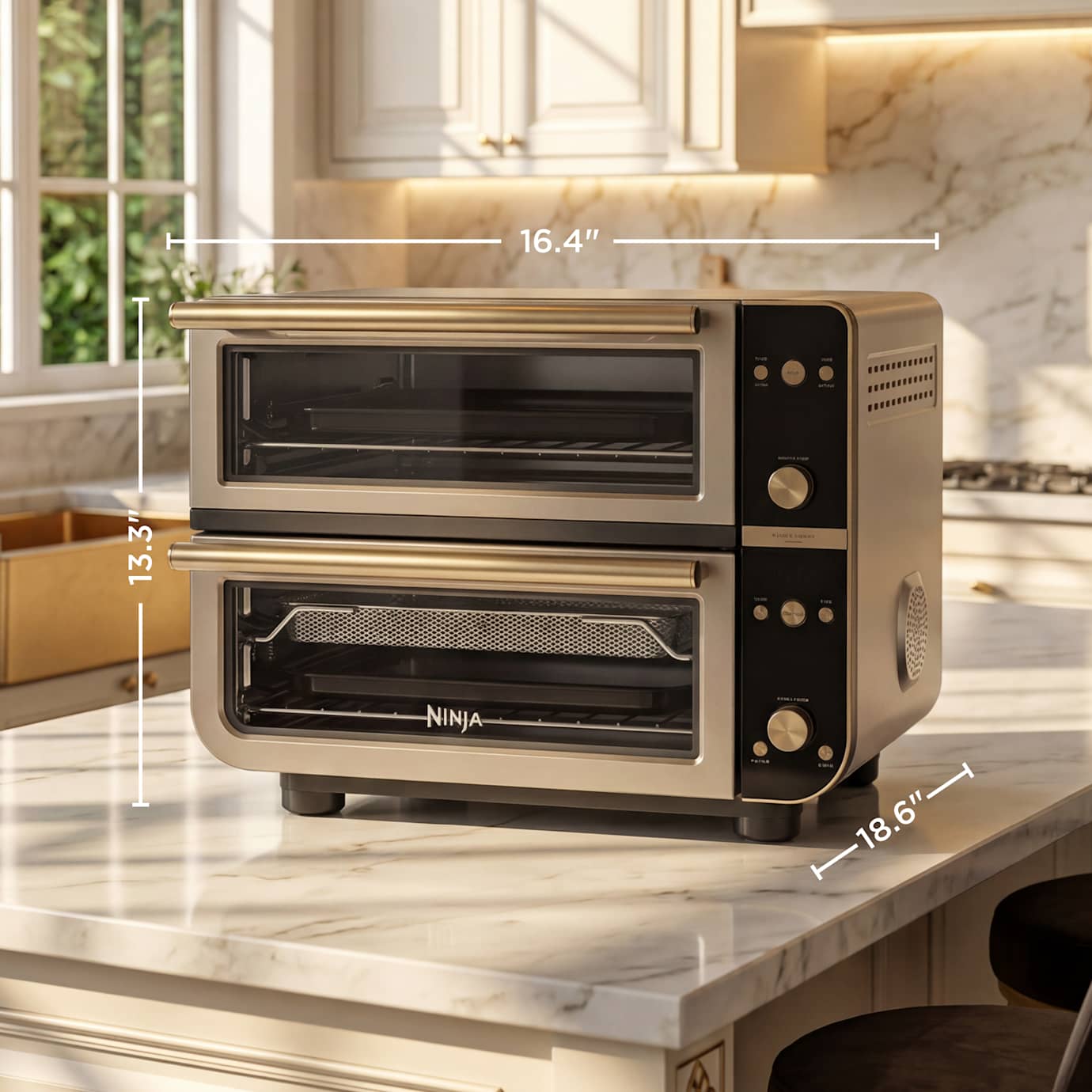 Shark-Ninja Double Oven Pro Smart XL Countertop Oven & Air Fryer, Stone Gold - Image 6